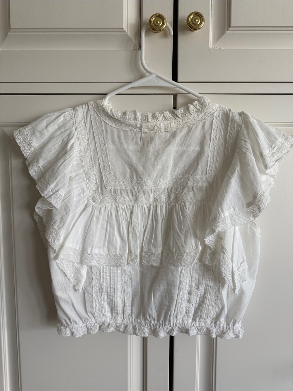LoveShackFancy White Ruffle Button-Front Blouse - Picture 3 of 3
